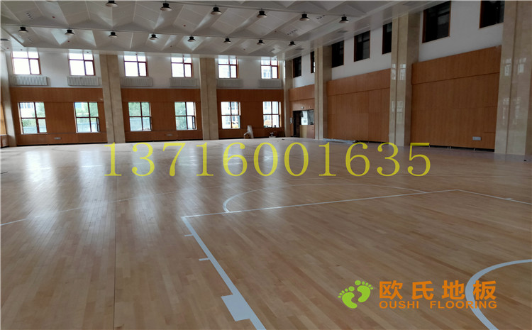 黑龍江雙鴨山籃球館實木運動地板案例—歐氏實木運動地板廠家